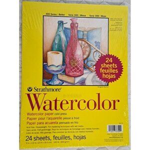 Strathmore Watercolor Paper 300 Series 24 Sheet Pad 9" x12"